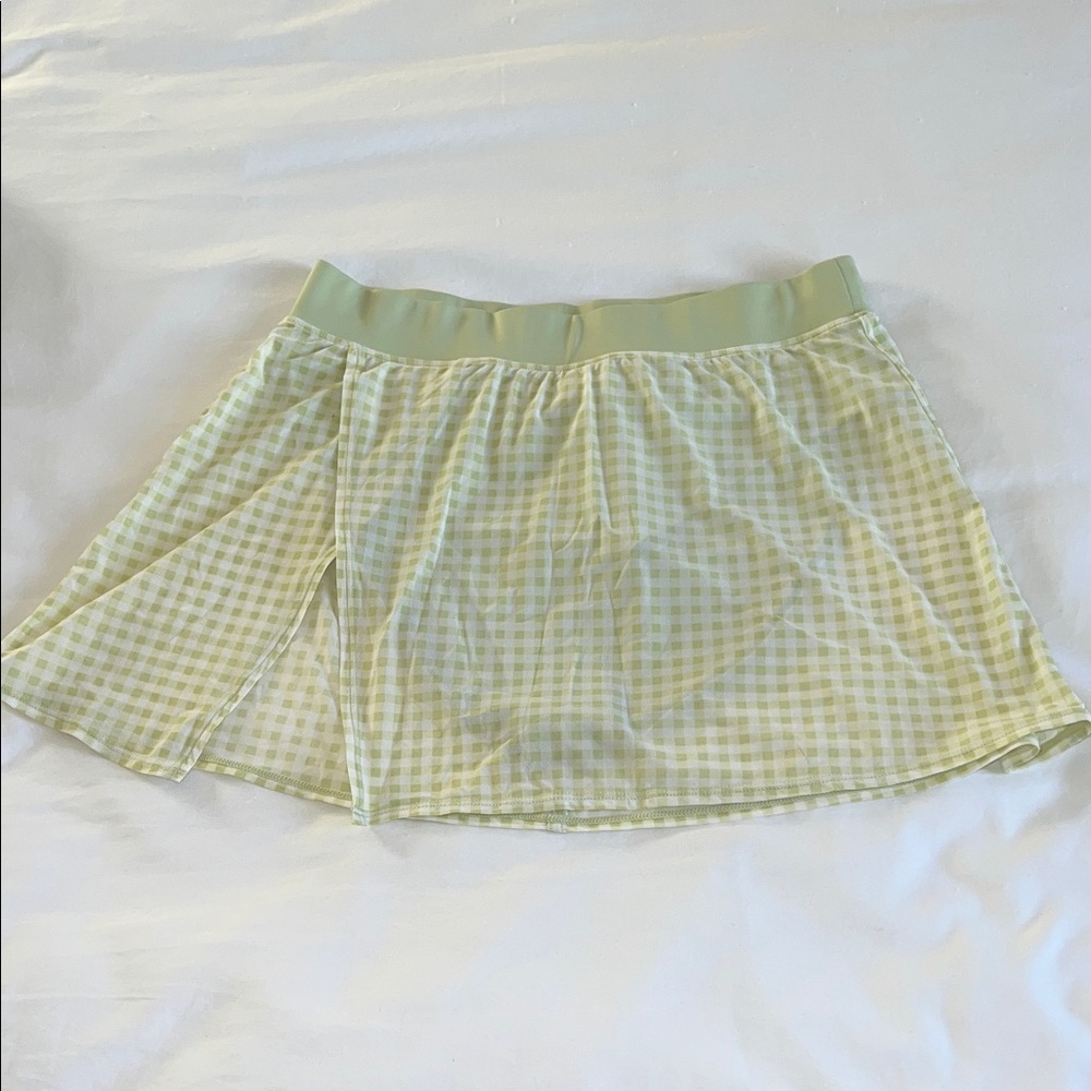 Alo Lime Gingham Women's Skirt